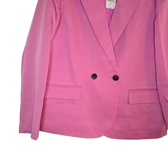 J. Crew Factory Drapey Twill Double-Breasted Blazer - Picture 8 of 10